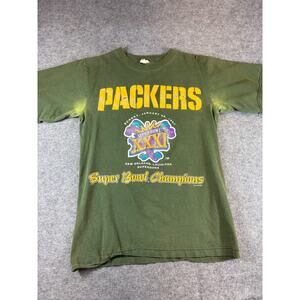 Vintage 90s Green Bay Packers Super Bowl XXXI Champions Tshirt Mens M Sportswear